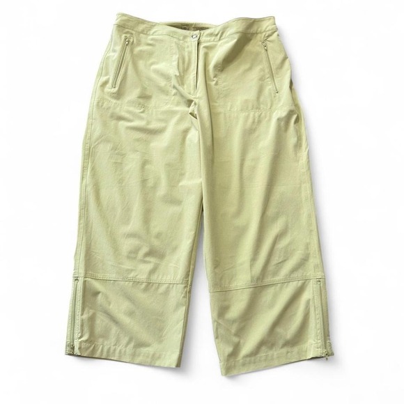 Chico's Pants - Vintage Zenergy by Chico's Lime Green Wide Leg Cropped Pants,‎ Chico's Size 3